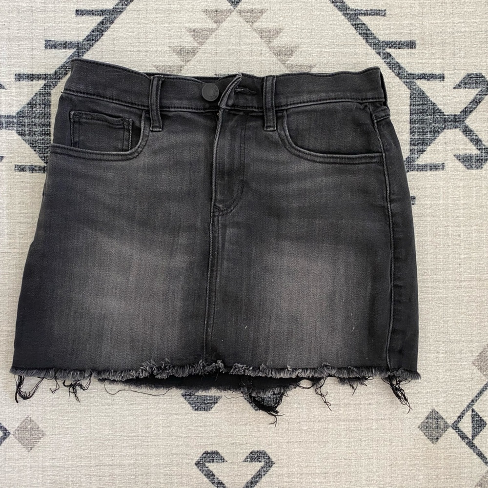 Express Black Denim Mini Skirt